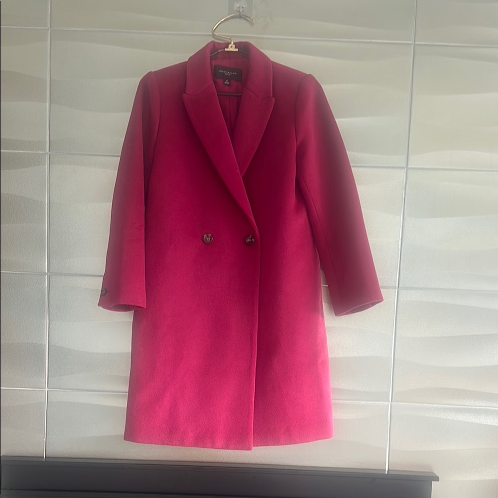 Ann Taylor Bold Pink Pea Coat very nice dark fuchsia/ almost burgundy. Color